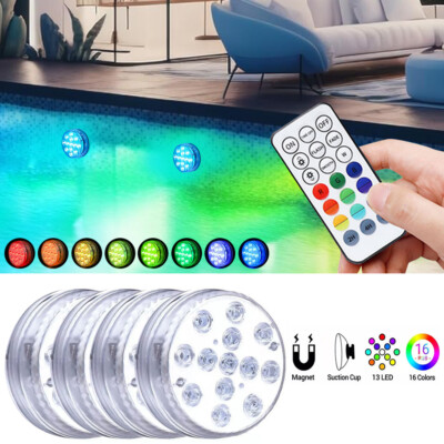 Underwater Swimming Pool Lights 13 LED Submersible Pool Fount Lights with Remote