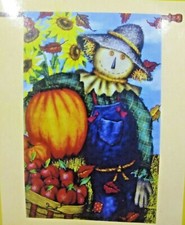 Thanksgiving Halloween Holiday Pumpkin scarecrow autumn fall House flag banner