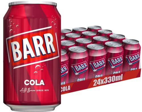 BARR since 1875, Classic Cola, 24 pack Fizzy Drink Cans, Low Sugar, 24 x 330 ml