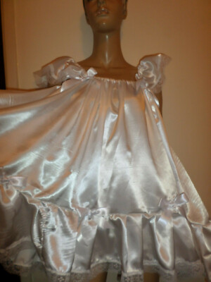 Bambola Rosa Raso Adulto Baby Doll Sissy Nightie