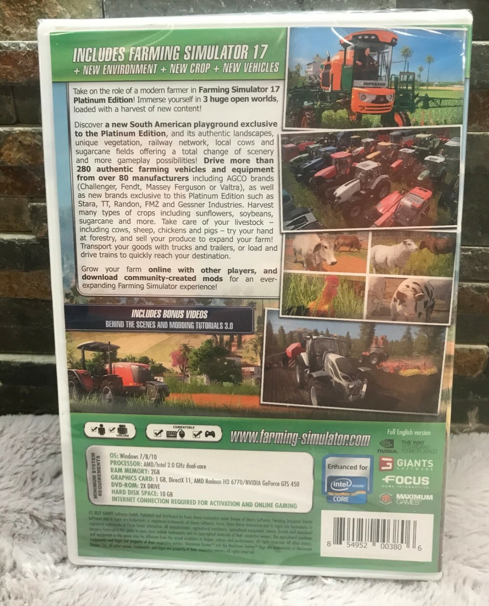 Farming Simulator 17 Platinum Edition PC Disc New Unopened