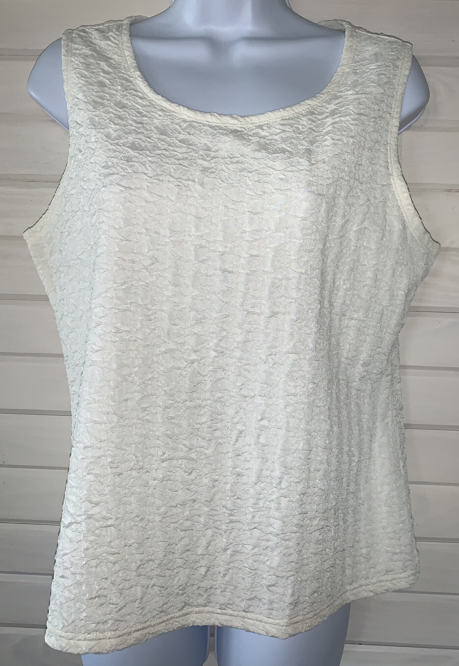 Laura Ashley Ivory Textured Tank Top and Jacket Set S… Gem