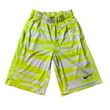 Nike Shorts Boys M Neon Yellow Dri-FIT 707706-702 Athletic Basketball Graphic