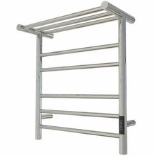 5-Bars Stainless Steel Wall Mounted Electric Towel Warmer Rack with Top Shelf