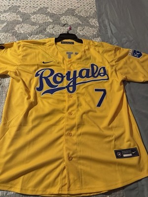 Bobby Witt Jr. Kansas City Royals Gold Sluggerrr Patch Stitched Jersey Size XL