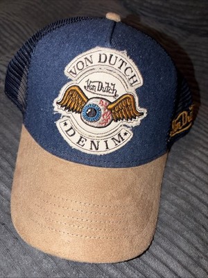 Von Dutch Unisex Adult Denim Hat, One Size - Blue