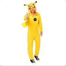 Erwachsenen Kostüm Verkleidung Pokémon Pokemon Pikachu Jumpsuit Größe M/L NEU
