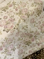 4.5 yards Lee Jofa “Garden Rose” Fabric – Lilac Moss –100% Linen – Discontinued