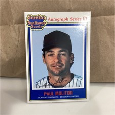1992 MSA Jumbo Sunflower Seeds Autograph Paul Molitor Brewers #13/24