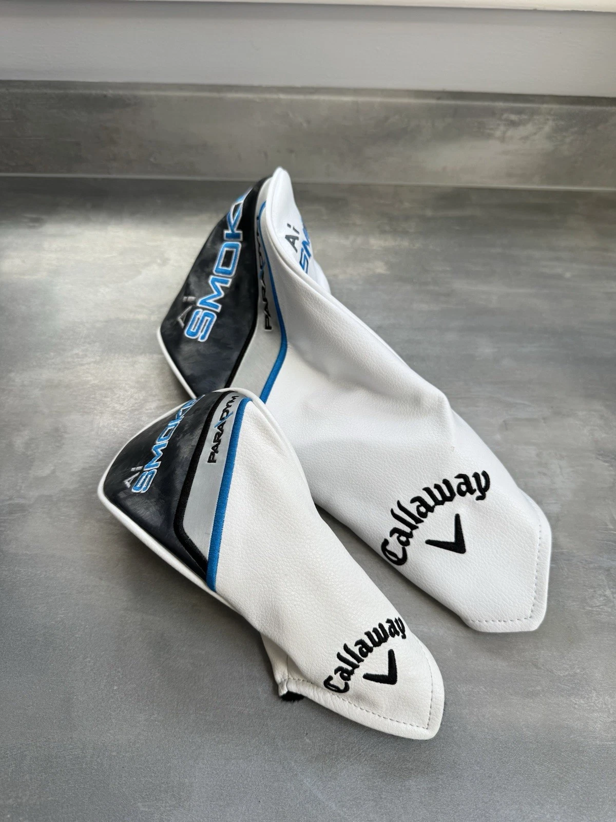 Callaway Paradym Ai Smoke Driver & Hybrid/Wood Headcover White Black Blue
