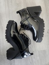 Arizona Jean Co. black platform oxford shoes feature a chunky heel Size 9.5