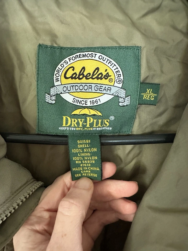 CABELAS МУЖСКОЙ СУХОЙ ПЛЮС НАГОРЬЕ ОХОТНИЧЬЯ КУРТКА - РАЗМЕР XL - ИЗЯЩНЫЙ - Изображение 2 из 4