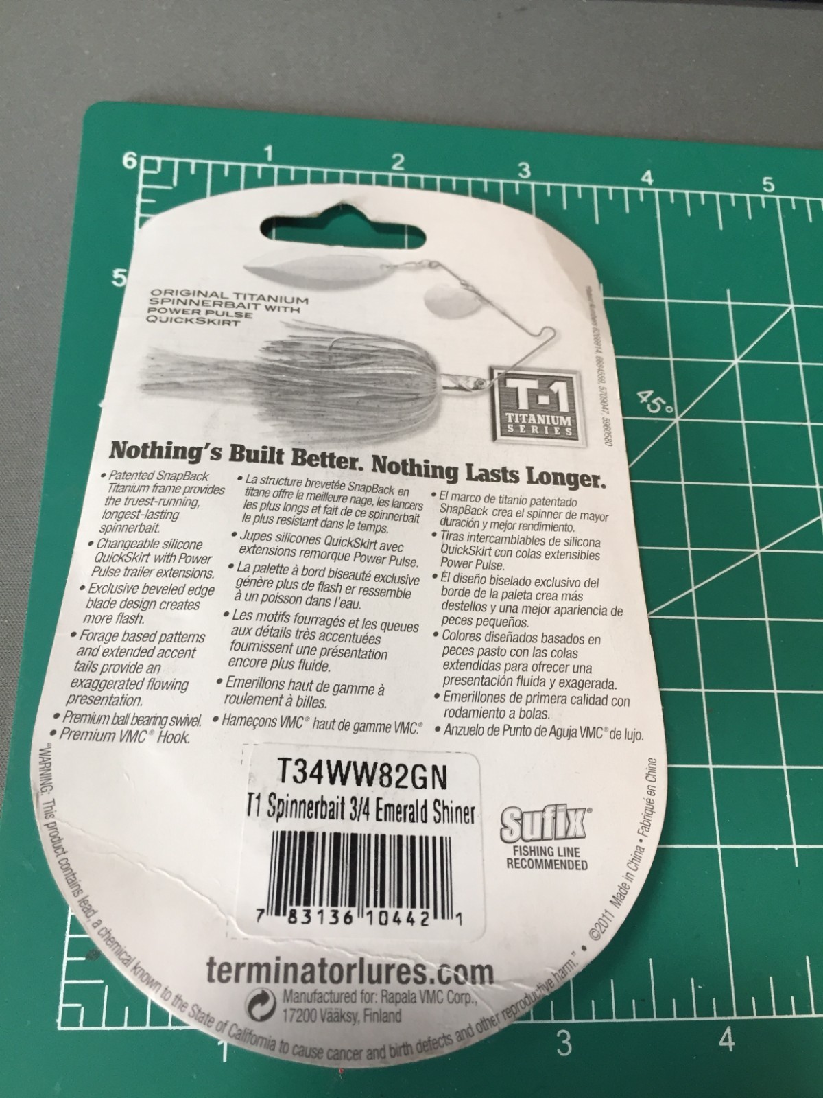 DISCONTINUED TERMINATOR T-1 TITANIUM 3/4OZ. SPINNERBAIT EMERALD SHINER NIP - Image 2
