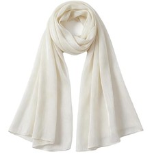 Chiffon Scarf for Women Lightweight Breathable Sunscreen Shawls Medium Beige