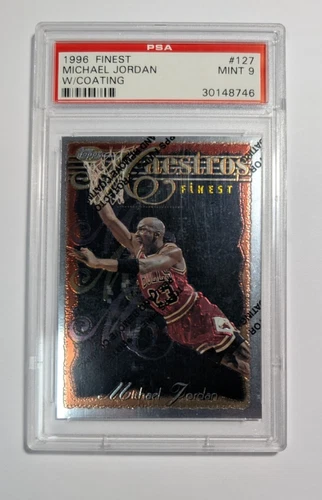 1996-97 Topps Finest Card #127 Michael Jordan Maestros w/ Coating Graded PSA 9