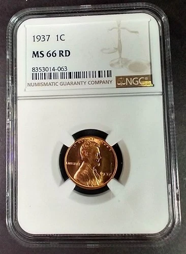 1937-P Lincoln Cent, Graded NGC MS-66RD (A330)
