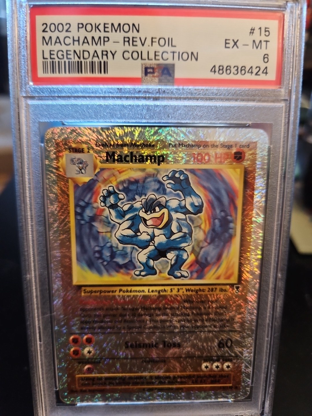 Machamp 15/110 PSA 6 WOTC Legendary Collection Reverse Holo Pokemon Card