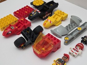 Lego DUPLO Action Wheelers Parts & Pieces Lot w/ 3 Minifigures - Sets 2914 2904