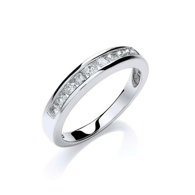 Diamant Eternity Ring Größe N 9 kt Weißgold 0,35 kt