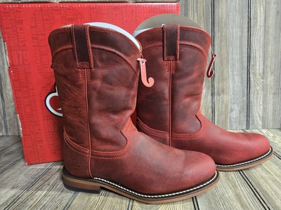 JUSTIN RP3310 WOMENS 7.0B HOLLAND RED WATER BUFFALO 10'' J11 ROPER TOE NEW IN BOX