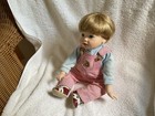 Unbranded Kids Pink White Overalls Porcelain Doll — photo 2