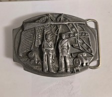 American Heritage  History Belt Buckle Vintage Made In USA FREE SHIPPING