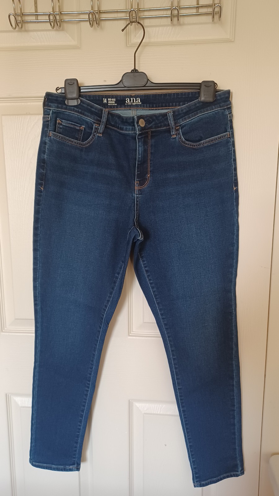 Ana Mid-Rise Jegging Jeans Women x Size 14 Blue Denim Straight Pockets