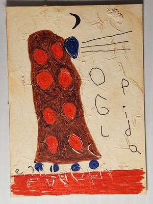 e9Art ACEO bus person outsider art brut naive