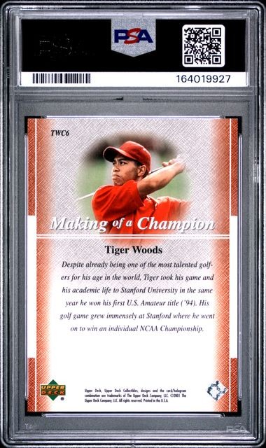 TIGER WOODS - PSA 9 - 2001 Upper Deck Golf - Tiger Woods Collection #TWC6 view 2