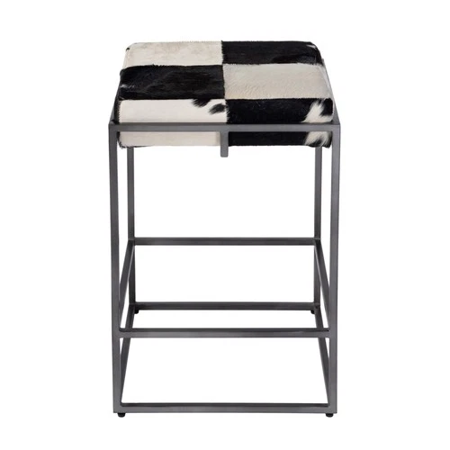Butler Specialty Company Stinson 26.5" Hair on Hide Counter Stool - Black-White - Picture 3 of 7
