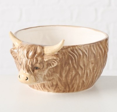 Müslischale Kuh  18x14cm b694 Schale Schüssel Highland Cow Schottland Fan