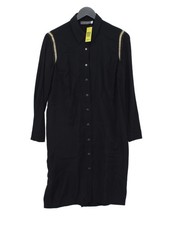 Mint Velvet Shirt Midi Dress M in Black
