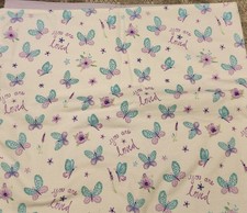 Baby Blanket 36x41 Flannel Butterflies With Two Matching Burp Pads
