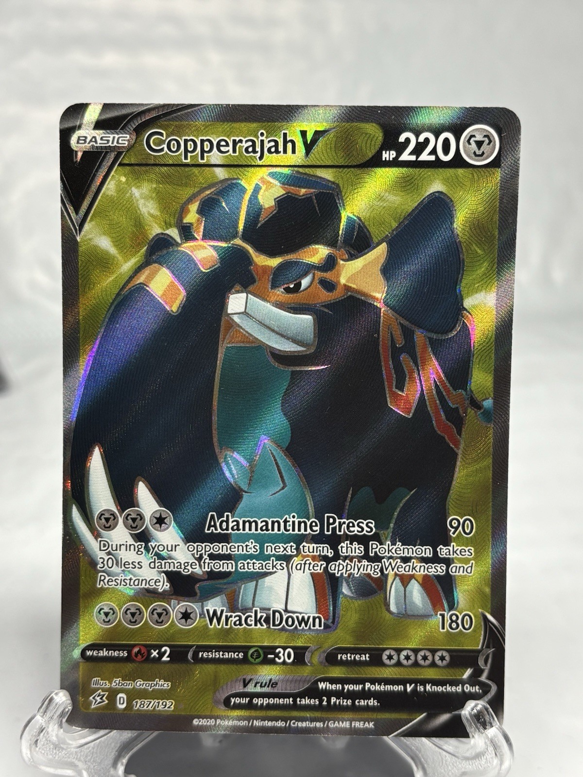 Copperajah V (Full Art) Holo Ultra Rare SWSH02: Rebel Clash 187/192 NM