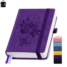 Lined Journal Notebook 365 Pages, A5 Leather Journals for Writing Women  Men, H