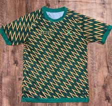VTG Jamaica Men's Soccer Jersey Green Yellow Gold Zig Zag Mens Small