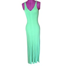 Zara Green Stretch Maxi Dress Women Size S Viscose Blend Bodycon Sexy Party