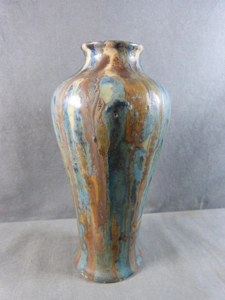 Vase Art Nouveau en grès flammé, pièce d'atelier, Pierrefonds ou Saint-Amand ? - Photo 2/4