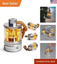 Vintage Aluminum Camping Lantern Light - Dimmable Warm Glow Lamp, Handcrafted...