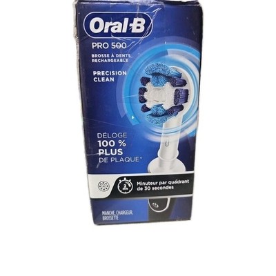 Oral-B Pro 500 Electric Rechargeable Toothbrush Precision Clean White/Black 
