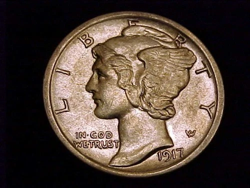 1917-D  Mercury Dime, Extra Fine to About Uncirculated grade.  A nice coin.