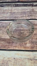 Vintage Ashtray Round Large HEAVY 6” Clear Glass Cigarette Cigar Pipe, THICK