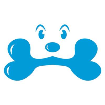 Dog Puppy With Bone, Vinyl Decal Sticker, Multiple Colors & Sizes #6877