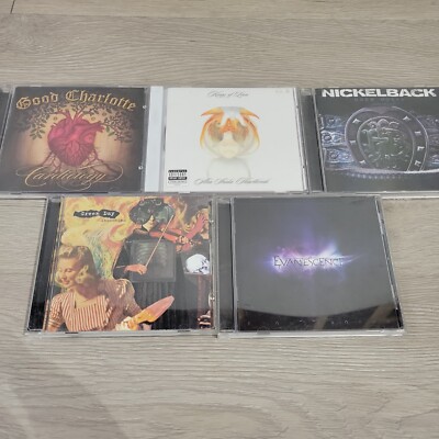 5 CD 90s 2000s Rock Bundle Nickelback Evanescence Green Day kings Leon Charlotte