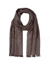 GUCCI Wool/Silk Monogram GG Printed Scarf 165904 3G646 Color 1264 NWT