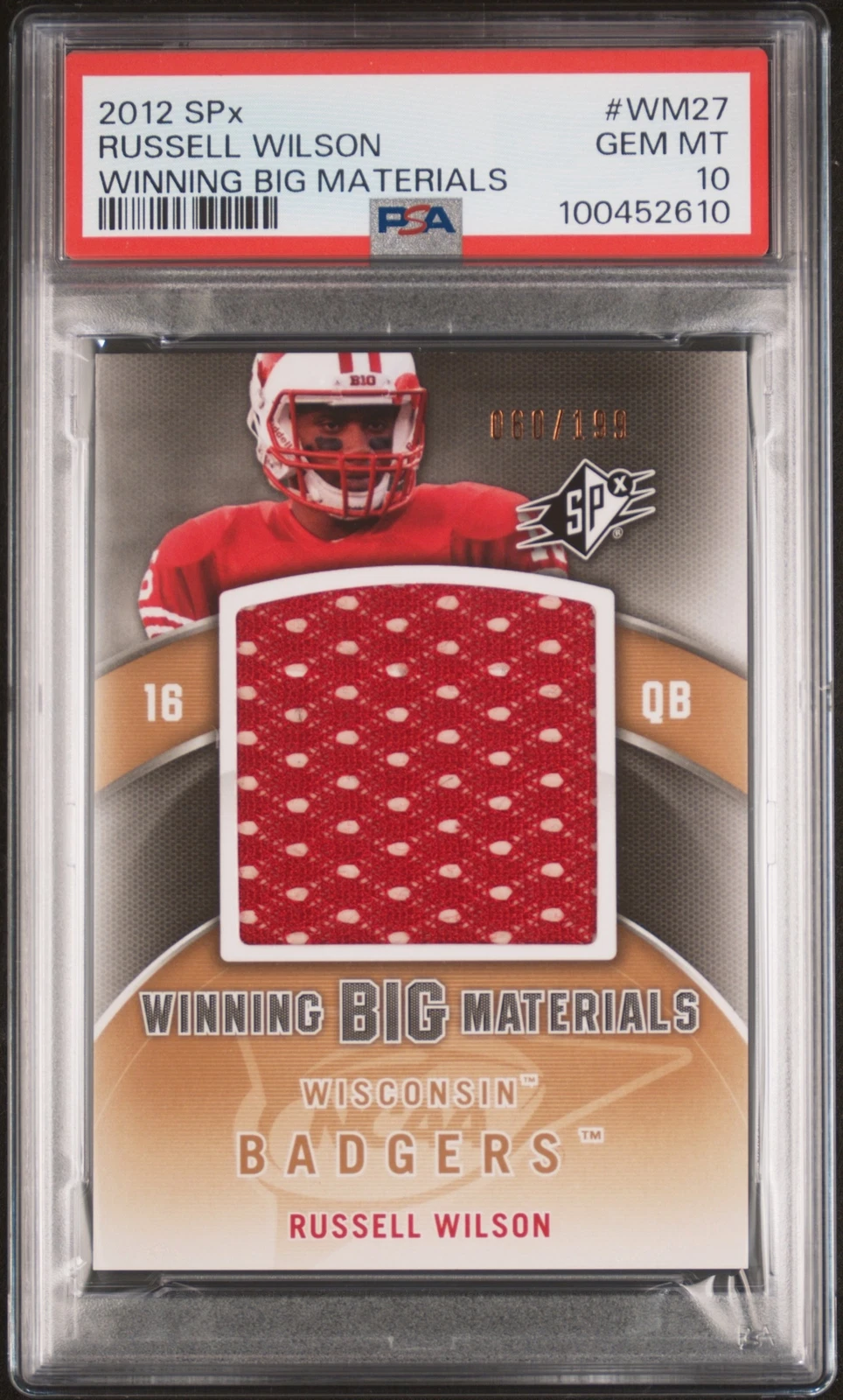 Russell Wilson SPx Winning Big Materials #WM27 Base