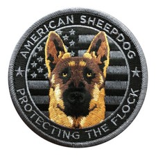 AMERICAN SHEEPDOG PROTECTING THE FLOCK  ACU HOOK PATCH 3.5 inch (MTB47D)