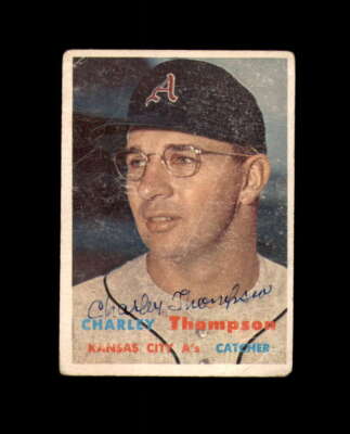 Charley Thompson Signed 1957 Topps Kansas City Athletics Autograph
