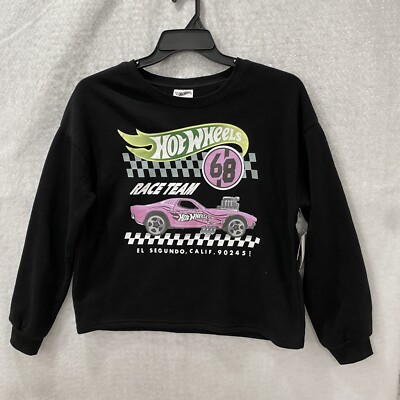 Hot Wheels Boys Sweat Shirt Race Team El Segundo CA XXL (18) Black