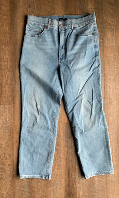 EXPRESS Women's Size 10  Denim Super High Rise Straight Jeans Light wash Ankle
